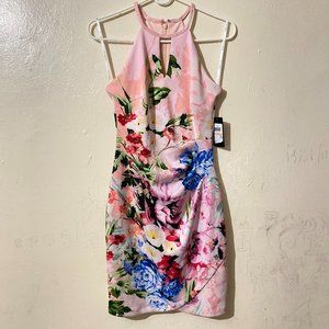 Guess Pink Floral Halter Mini Dress Size 2